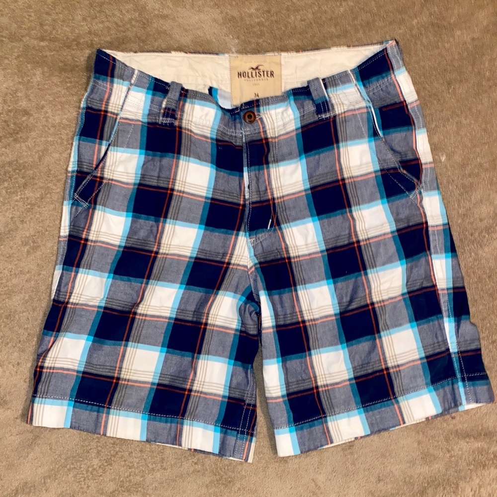 Men’s Plaid Hollister Shorts Sz 34